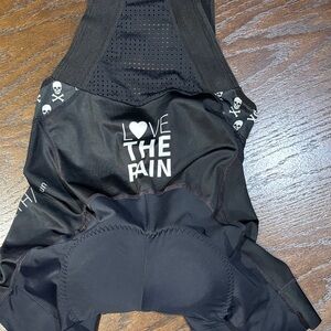 Black BREATH Cycling Bib Shorts by LOVE THE PAIN, Size Small